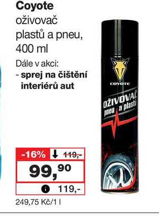 Coyote oživovač plastů a pneu, 400 ml 