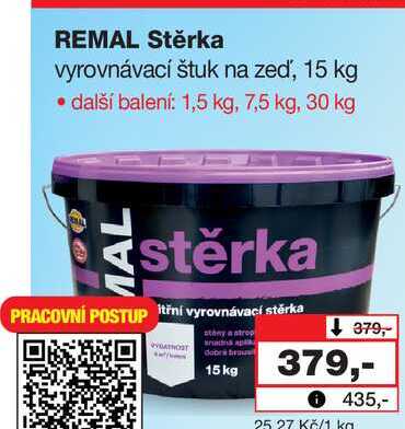 REMAL Stěrka vyrovnávací štuk na zeď, 15 kg