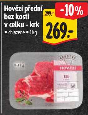 Hovězí přední bez kosti v celku - krk, 1 kg