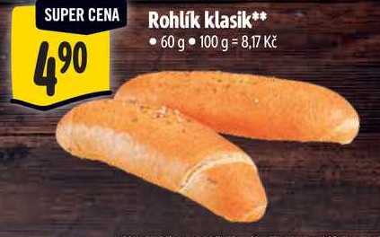 Rohlík klasik, 60 g