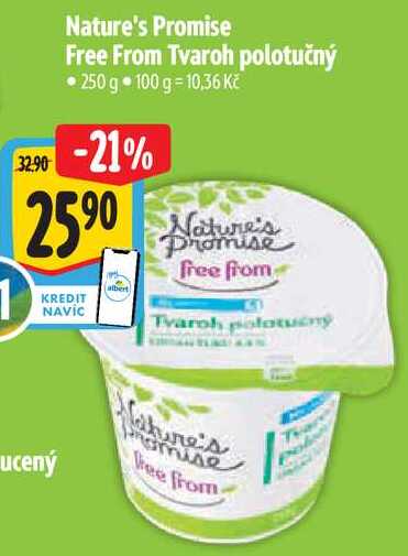 Nature's Promise Free From Tvaroh polotučný, 250 g 