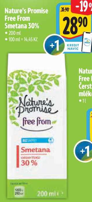 Nature's Promise Free From Smetana 30%, 200 ml