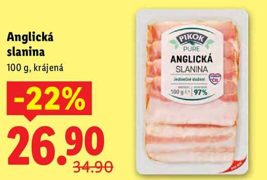 Anglická slanina, 100 g