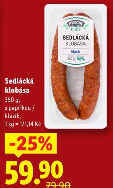 Sedlácká klobása, 350 g