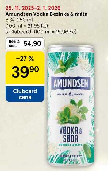 Amundsen Vodka Bezinka & máta 6%, 250 ml 