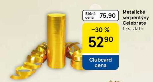 Metalické serpentýny Celebrate, 1 ks, zlaté 