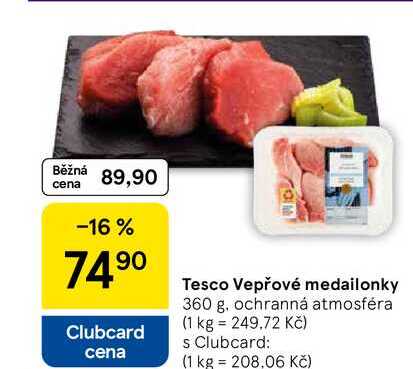 Tesco Vepřové medailonky, 360 g