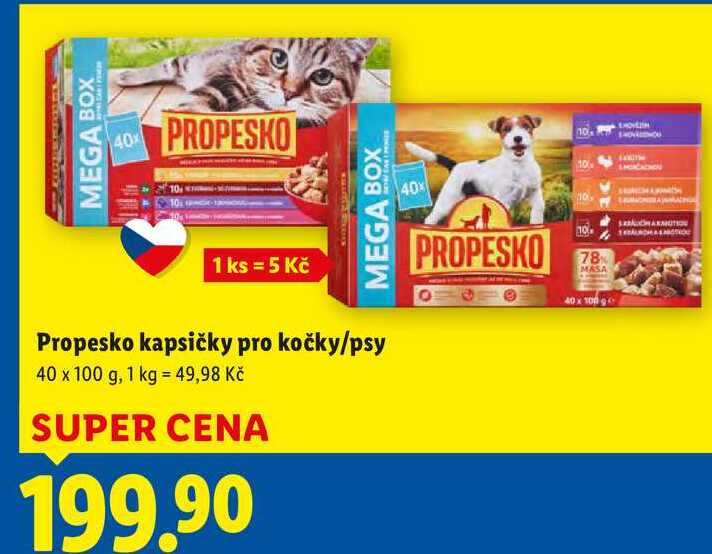 Propesko kapsičky pro kočky/psy, 40x 100 g