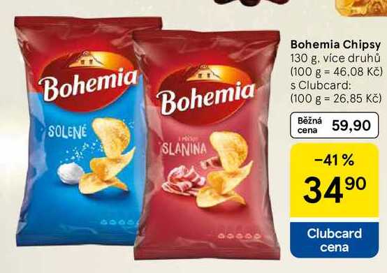 Bohemia Chipsy, 130 g, více druhů  