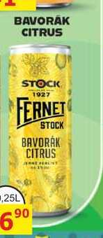 FERNET STOCK BAVORÁK CITRUS 0,25L míchaný drink