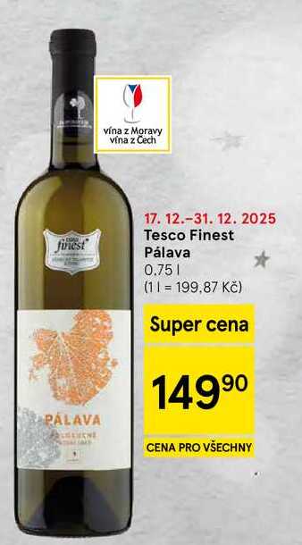 Tesco Finest Pálava, 0.75 l