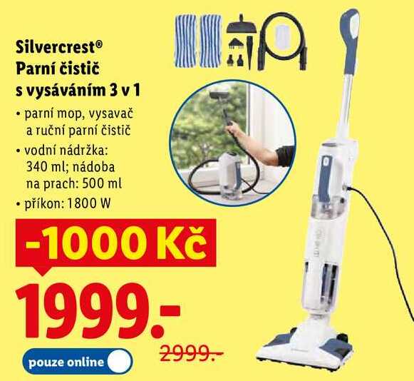 Silvercrest Parní čistič s vysáváním 3 v 1