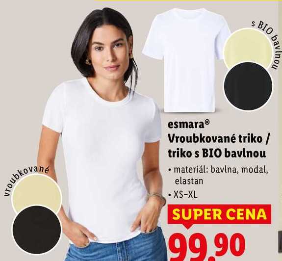 esmara Vroubkované triko/triko s BIO bavlnou 