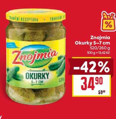 Znojmia Okurky 5-7 cm 520/260 g 