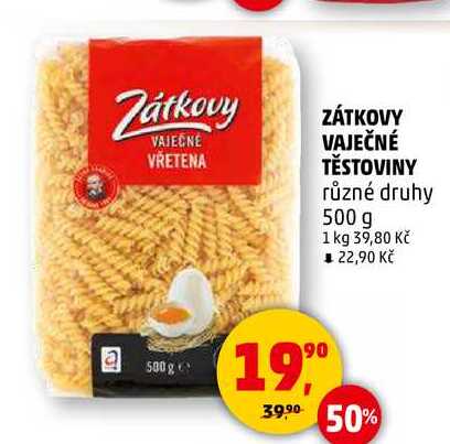 ZÁTKOVY VAJEČNÉ TĚSTOVINY, 500 g