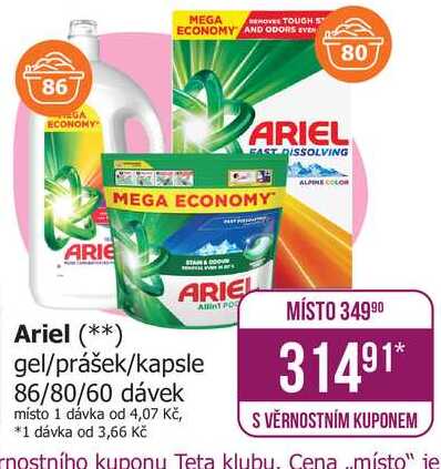 Ariel gel 86 dávek  