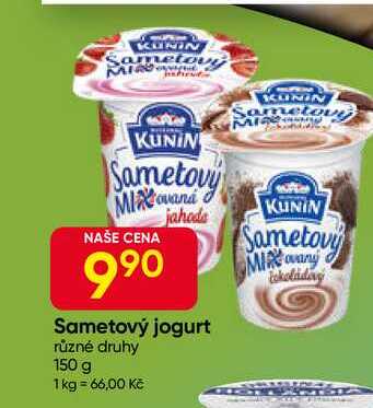 KUNÍN Sametový jogurt různé druhy 150 g 