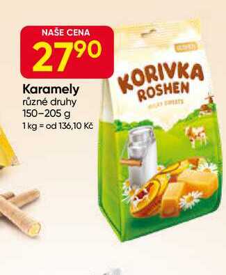 Roshen Karamely různé druhy 150-205 g 
