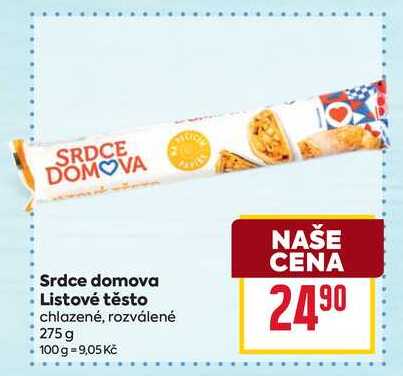 Srdce domova Listové těsto chlazené, rozválené 275 g