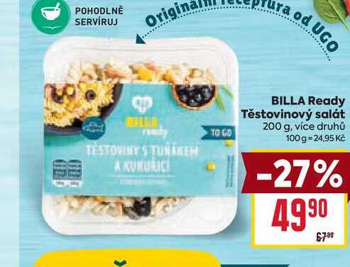 BILLA Ready Těstovinový salát 200 g