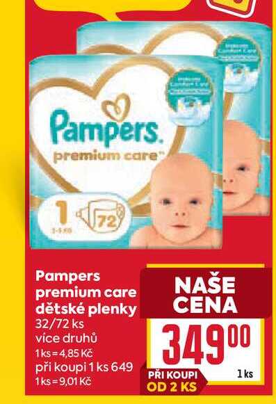 Pampers premium care dětské plenky 32/72 ks 