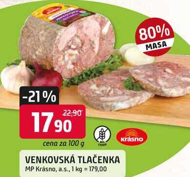 VENKOVSKÁ TLAČENKA 100g