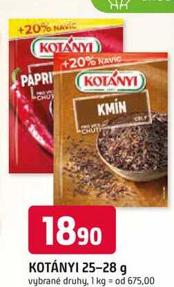 KOTÁNYI 25-28 g vybrané druhy