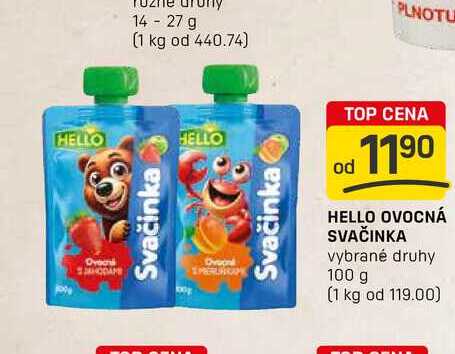 HELLO OVOCNÁ SVAČINKA vybrané druhy 100 g
