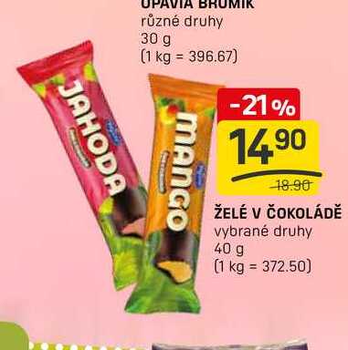 ŽELÉ V ČOKOLÁDĚ vybrané druhy 40 g