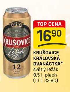 KRUŠOVICE KRÁLOVSKÁ DVANÁCTKA světlý ležák 0,5l, plech