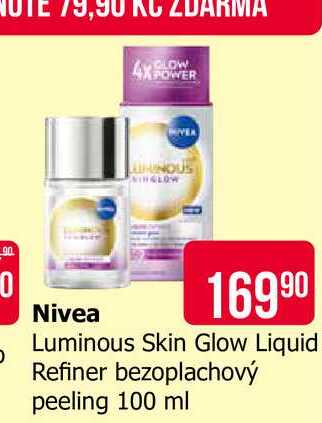 Nivea Luminous Skin Glow Liquid Refiner bezoplachový peeling 100 ml 