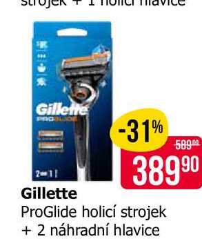 Gillette ProGlide holicí strojek + 2 náhradní hlavice 