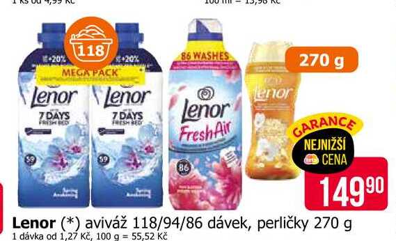 Lenor aviváž 118 dávek