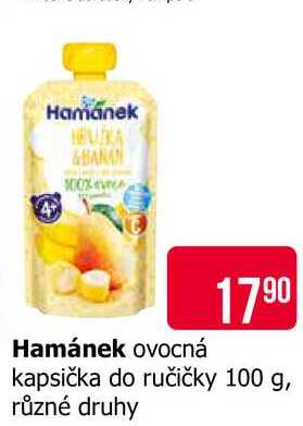 Hamánek ovocná kapsička do ručičky 100 g, různé druhy 