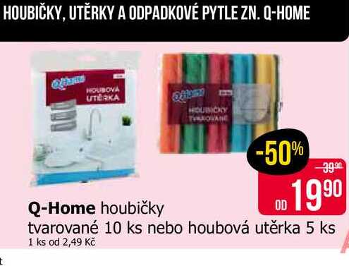 Q-Home houbičky tvarované 10 ks nebo houbová utěrka 5 ks 