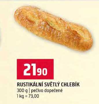 RUSTIKÁLNÍ SVĚTLÝ CHLEBÍK 300 g pečivo dopečené