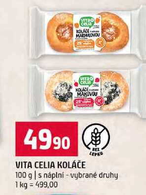 VITA CELIA KOLÁČE BEL LEPKY 100 g s náplní vybrané druhy 