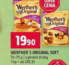 WERTHER'S ORIGINAL SOFT 70-75 g vybrané druhy