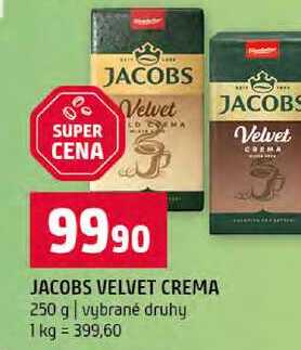 JACOBS VELVET CREMA 250 g vybrané druhy