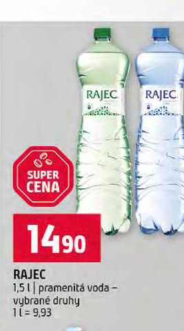 RAJEC 1,5l pramenitá voda vybrané druhy 