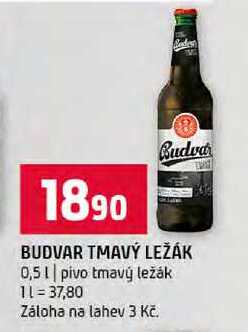 BUDVAR TMAVÝ LEŽÁK 0,5l pivo tmavý ležák  v akci