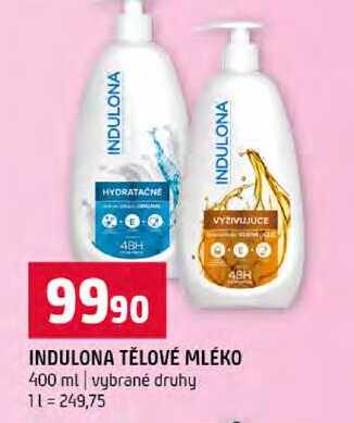 INDULONA TĚLOVÉ MLÉKO 400 ml vybrané druhy 