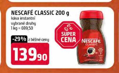 NESCAFÉ CLASSIC 200 g káva instantní vybrané druhy 