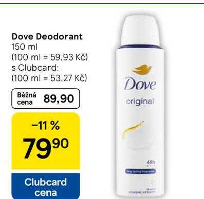 Dove Deodorant, 150 ml 