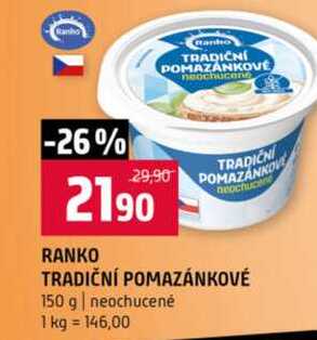 RANKO TRADIČNÍ POMAZÁNKOVÉ 150 g neochucené 