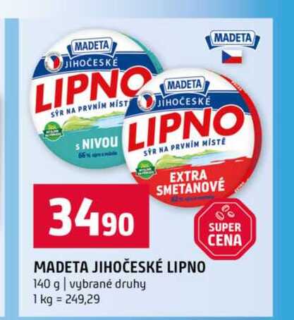 MADETA JIHOČESKÉ LIPNO 140 g vybrané druhy