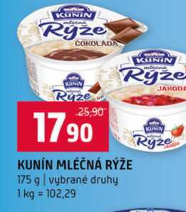 KUNIN MLÉČNÁ RÝŽE 175 g vybrané druhy 