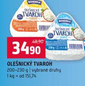 OLEŠNICKÝ TVAROH 200-230 g vybrané druhy