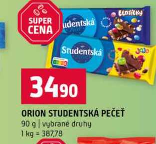 ORION STUDENTSKÁ PEČEŤ 90 g vybrané druhy