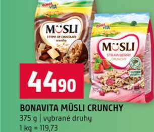 BONAVITA MÜSLI CRUNCHY 375 g vybrané druhy